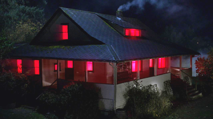 Cain's house glows red as he massacres the demon army sent for him. Cain's house glows red as he massacres the demon army sent for him.